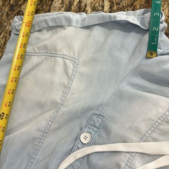 Cloth & Stone Rolled-Hem Short Sleeve Utility Romper In Light Blue Size L - Picture 10 of 11